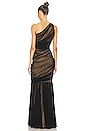 view 4 of 4 Diana Fishtail Gown in Black Mesh & Nude