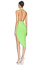 view 4 of 4 Halter Side Drape Dress in Neon Green