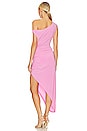 view 4 of 4 Drop Shoulder Side Drape Gown in Candy Pink