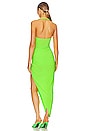 view 4 of 4 Cayla Side Drape Gown in Neon Green