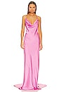 view 1 of 3 Cross Back Bias Gown in Candy Pink
