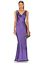 view 1 of 3 Deep Drape Neck Gown in Purple
