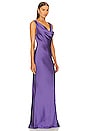 view 2 of 3 Deep Drape Neck Gown in Purple