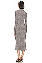 view 3 of 3 Long Sleeve Turtle Fishtail Midi Dress in Chocolate Glenn Plaid Tweed