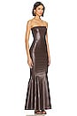 view 2 of 3 Strapless Fishtail Gown in Chocolate