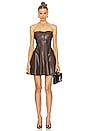 view 1 of 4 Strapless Grace Mini Dress in Chocolate