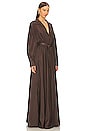 view 2 of 3 Oversized Boyfriend Shirt Flared Gown in Chocolate