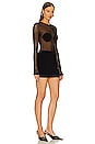 view 2 of 3 Dot Dash Mini Dress in Black & Black Mesh