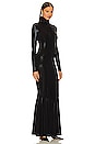 view 2 of 3 Long Sleeve Turtle Fishtail Gown in Black