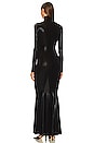 view 3 of 3 Long Sleeve Turtle Fishtail Gown in Black