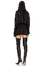 view 4 of 4 Hooded Super Oversized Shirt Flared Mini Dress in Black