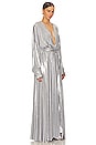 view 2 of 4 Hooded Super Oversized Shirt Flared Gown in Silver