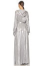 view 3 of 4 Hooded Super Oversized Shirt Flared Gown in Silver