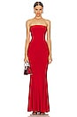 view 1 of 3 Strapless Fishtail Gown in Tiger Red