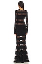 view 3 of 3 Spliced Dress Fishtail Gown in Black & Black Mesh