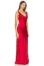 view 2 of 3 Deep Drape Neck Gown in Tiger Red