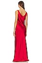 view 3 of 3 Deep Drape Neck Gown in Tiger Red