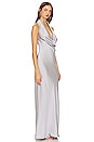 view 2 of 3 Halter Drape Bias Gown in Silver