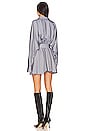 view 4 of 4 Super Oversized Shirt Flared Mini Dress in Grey