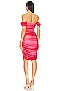 view 3 of 3 Walter Midi Dress With Winglet Sleeves in Tiger Red & Snow White