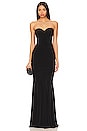 view 1 of 3 Strapless Shirred Front Fishtail Gown in Black