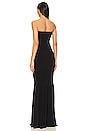 view 3 of 3 Strapless Shirred Front Fishtail Gown in Black