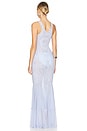 view 3 of 3 Racer Fishtail Gown in Misty Blue