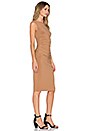 view 2 of 3 Shirred Bodycon Dress in Camel