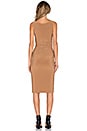 view 3 of 3 Shirred Bodycon Dress in Camel