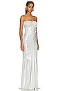 view 2 of 4 Strapless Shirred Front Fishtail Gown in Pearl