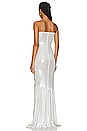 view 3 of 4 Strapless Shirred Front Fishtail Gown in Pearl