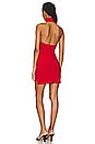 view 3 of 3 Halter Turtle Side Slit Mini Dress in Tiger Red