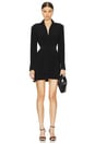 view 1 of 3 Shirt Mini Dress With Shoulder Pads in Black