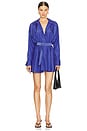 view 1 of 3 ROBE COURTE SUPER OVERSIZED BOYFRIEND SHIRT FLARED in Military Blue