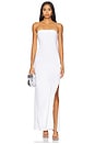 view 1 of 3 VESTIDO LARGO STRAPLESS TAILORED SIDE SLIT in Snow White