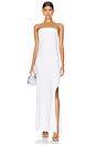 view 1 of 3 Strapless Tailored Side Slit Gown in Snow White