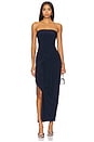 view 1 of 5 Strapless All in One Side Slit Gown in True Navy