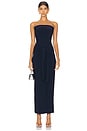 view 5 of 5 Strapless All in One Side Slit Gown in True Navy