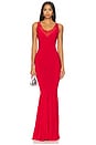 view 1 of 3 VESTIDO LARGO RACER FISHTAIL in Tiger Red