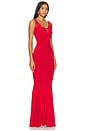 view 2 of 3 Racer Fishtail Gown in Tiger Red