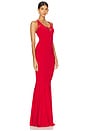 view 2 of 3 Racer Fishtail Gown in Tiger Red