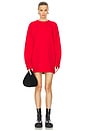 view 1 of 3 Oversized Raglan Sleeve Mini Dress in Tiger Red