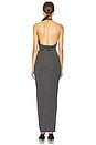 view 4 of 4 Halter Wrap Straight Gown in Black & Grey