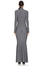 view 3 of 4 Long Sleeve Turtleneck Fishtail Gown in Large Houndstooth