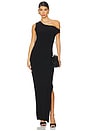 view 1 of 4 Drop Shoulder Fitted Gown in Black