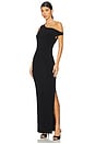 view 3 of 4 Drop Shoulder Fitted Gown in Black