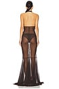 view 3 of 3 Halter Shirred Front Fishtail Gown in Espresso