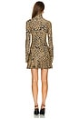 view 3 of 3 Long Sleeve Turtleneck Fishtail Mini Dress in Cheetah Patch