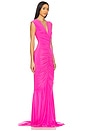view 2 of 3 x REVOLVE Sleeveless Deep V Neck Shirred Front Fishtail Gown in Orchid Pink