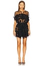 view 2 of 4 VESTIDO CURTO FLARE OVERSIZED SEM MANGAS in Black